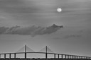 Moon over the skyway, by Lou Parrillo